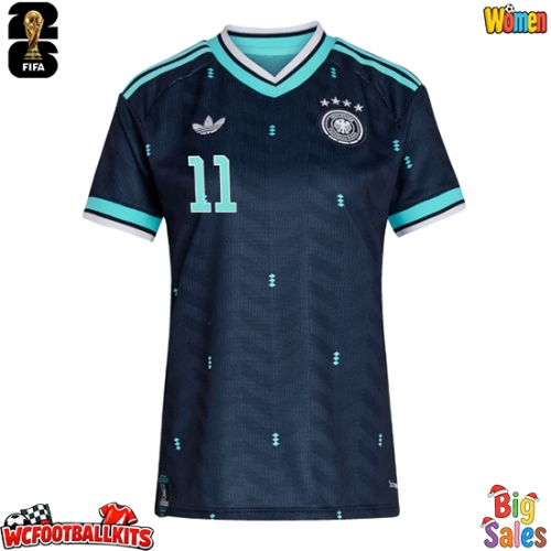 Germany Nick Woltemade #11 Replica Away Stadium Shirt for Women World Cup 2026 Short Sleeve